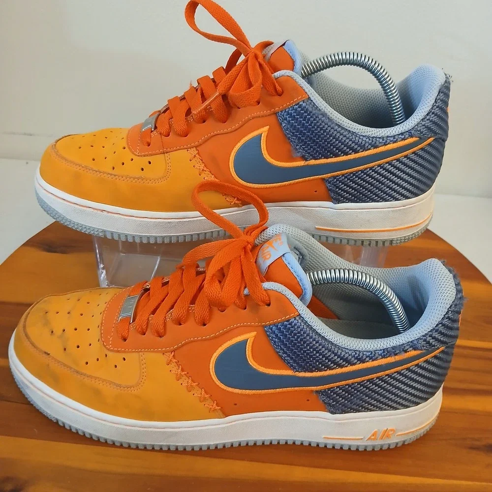 Nike Air Force 1 Low Men 10 Team Orange Casual Shoes Sneakers 488298-800